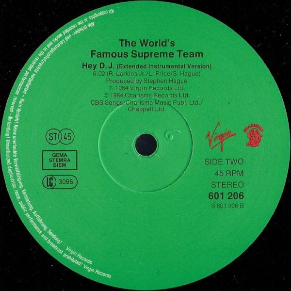 World's Famous Supreme Team - Hey D.J. | Virgin (601 206) - 3