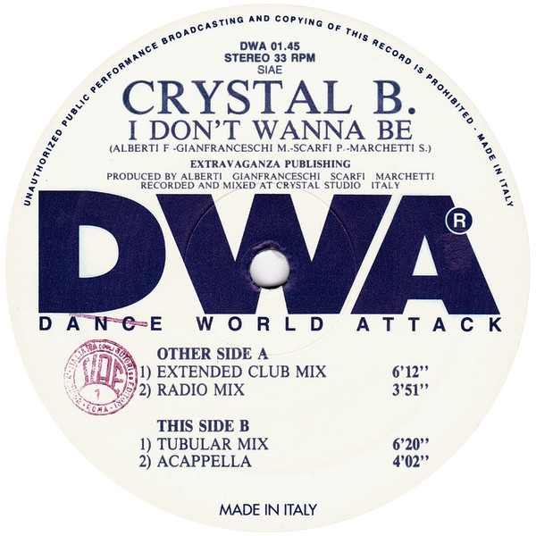 Crystal B. - I Don't Wanna Be | DWA (Dance World Attack) (DWA 01.45) - 4 Crystal B. - I Don't Wanna Be | DWA (Dance World Attack) (DWA 01.45) - 4