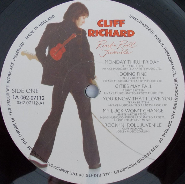 Cliff Richard - Rock 'N' Roll Juvenile | EMI (1A 062-07112) - 3