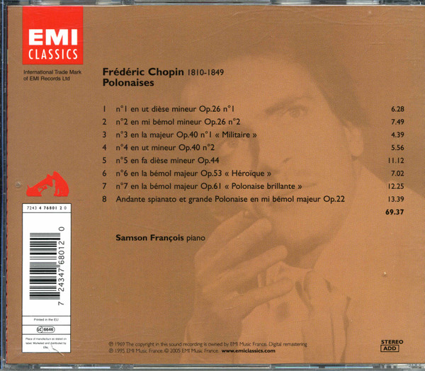 Samson François , Frédéric Chopin - Polonaises | EMI Classics (7243 4 76801 2 0) - 2
