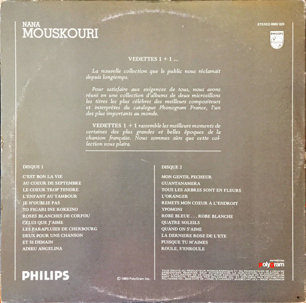 Nana Mouskouri - Vedettes 1+1 | Philips (6680 003) - 2 Nana Mouskouri - Vedettes 1+1 | Philips (6680 003) - 2