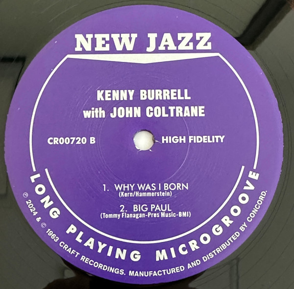 Kenny Burrell  &  John Coltrane - Kenny Burrell & John Coltrane (Original Jazz Classics - Mono) [Vinyl] | Craft Recordings (CR00720) - 4