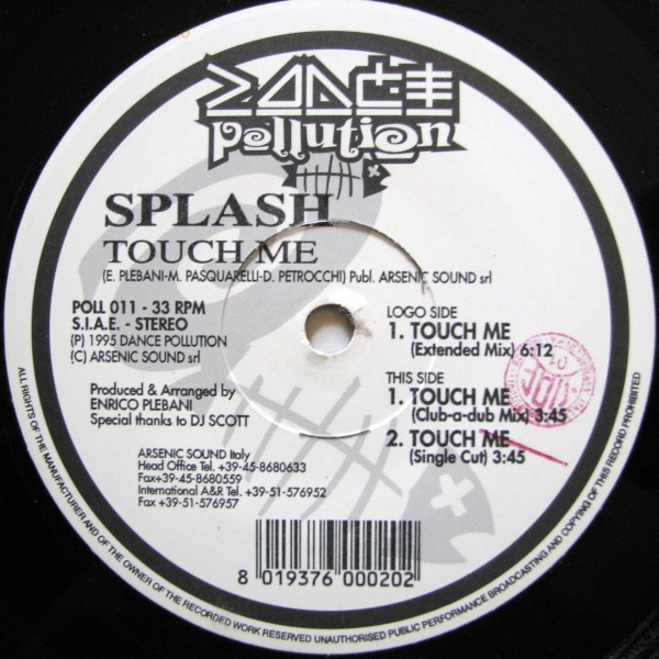 Splash - Touch Me | Dance Pollution (POLL 011) - main