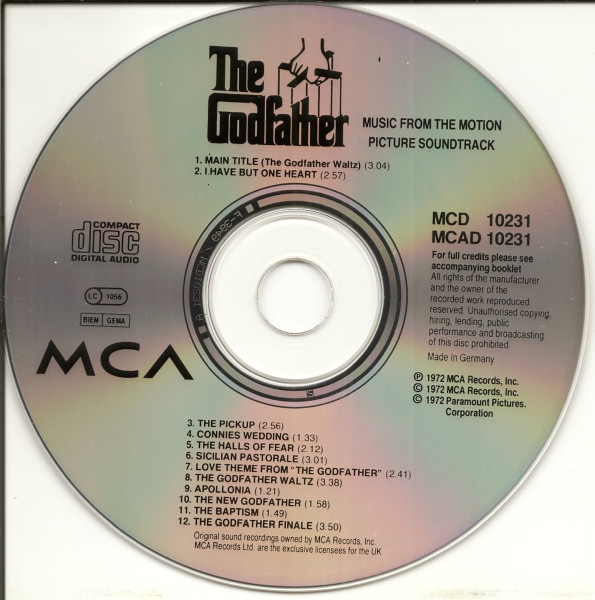 Nino Rota - The Godfather (Music From The Original Motion Picture Soundtrack) | MCA Records (MCD 10231) - 3