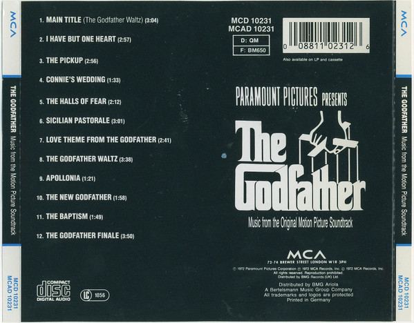 Nino Rota - The Godfather (Music From The Original Motion Picture Soundtrack) | MCA Records (MCD 10231) - 2