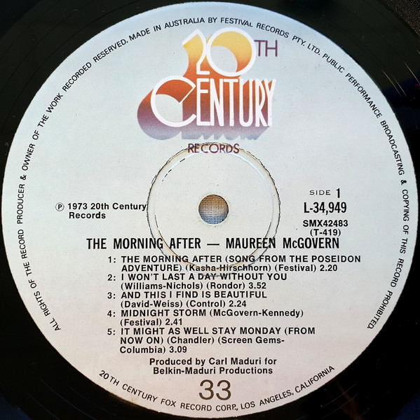 Maureen McGovern - The Morning After | 20th Century Records (L34949) - 3