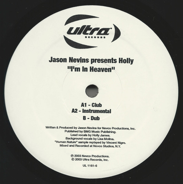 Jason Nevins Presents Holly James - I'm In Heaven | Ultra Records (UL 1161-6) - 2 Jason Nevins Presents Holly James - I'm In Heaven | Ultra Records (UL 1161-6) - 2
