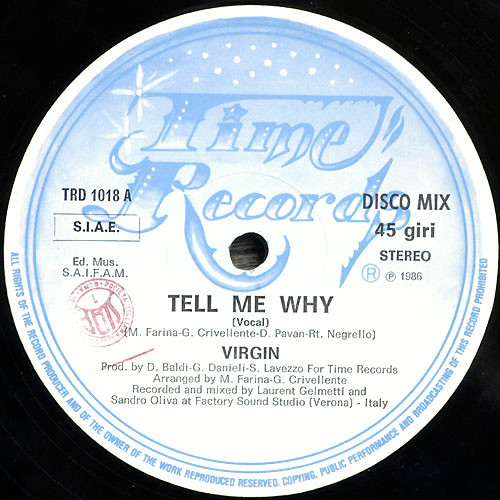 Virgin - Tell Me Why | Time Records (TRD 1018) - 3 Virgin - Tell Me Why | Time Records (TRD 1018) - 3