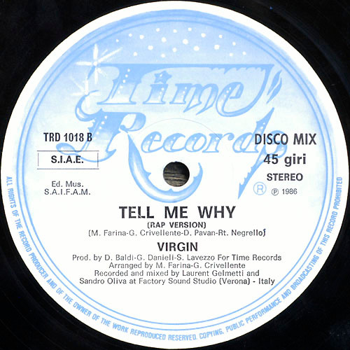 Virgin - Tell Me Why | Time Records (TRD 1018) - 4 Virgin - Tell Me Why | Time Records (TRD 1018) - 4