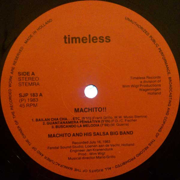 Machito And His Salsa Big Band - Machito!!! | Timeless Records (SJP 183) - 3 Machito And His Salsa Big Band - Machito!!! | Timeless Records (SJP 183) - 3