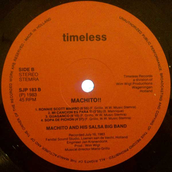 Machito And His Salsa Big Band - Machito!!! | Timeless Records (SJP 183) - 4 Machito And His Salsa Big Band - Machito!!! | Timeless Records (SJP 183) - 4
