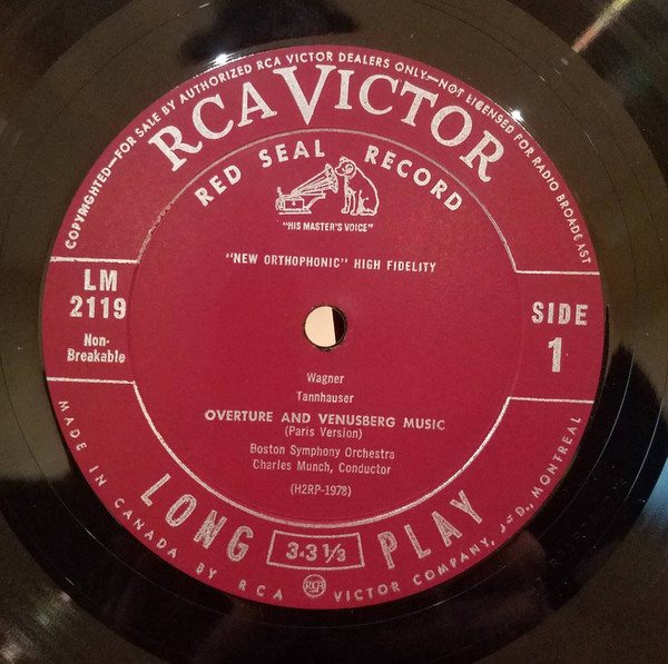 Richard Wagner , Boston Symphony Orchestra , Charles Munch - Music From Tannhäuser, Die Walküre And Die Götterdämmerung | RCA Victor (LM-2119) - 3