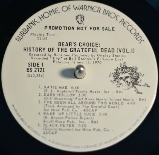 The Grateful Dead - History Of The Grateful Dead, Vol. 1 (Bear's Choice) | Warner Bros. Records (BS 2721) - 4 The Grateful Dead - History Of The Grateful Dead, Vol. 1 (Bear's Choice) | Warner Bros. Records (BS 2721) - 4