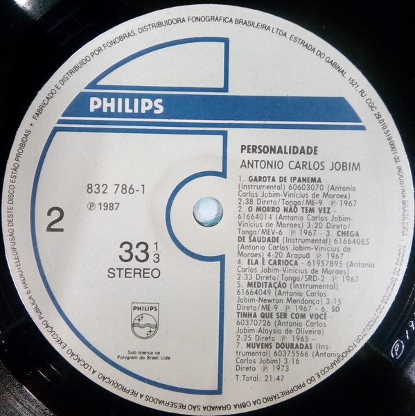 Antonio Carlos Jobim - Personalidade | Philips (832 786-1) - 4 Antonio Carlos Jobim - Personalidade | Philips (832 786-1) - 4