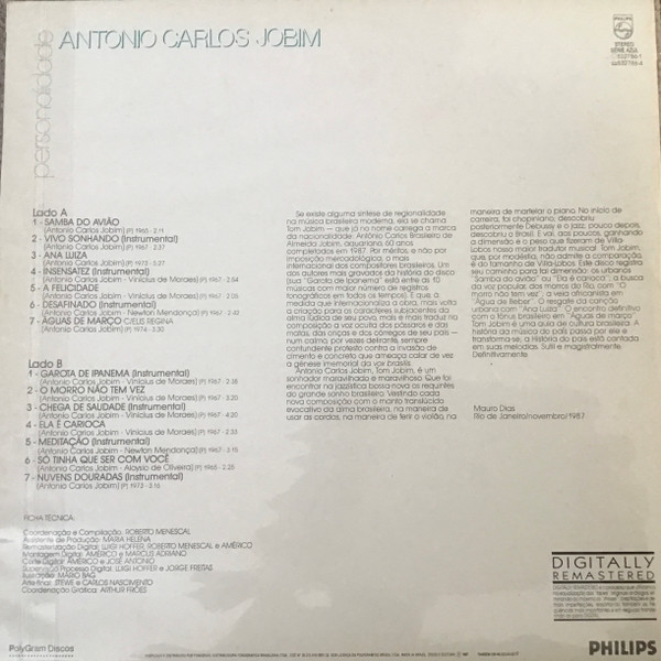 Antonio Carlos Jobim - Personalidade | Philips (832 786-1) - 2 Antonio Carlos Jobim - Personalidade | Philips (832 786-1) - 2