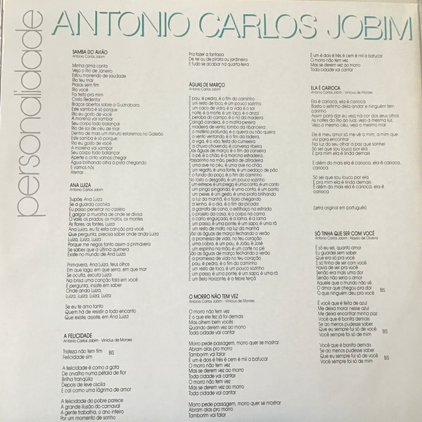 Antonio Carlos Jobim - Personalidade | Philips (832 786-1) - 3 Antonio Carlos Jobim - Personalidade | Philips (832 786-1) - 3