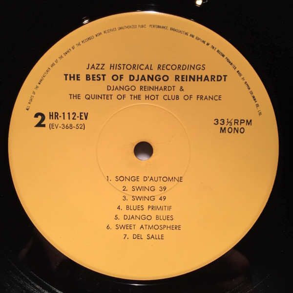 Django Reinhardt & Quintette Du Hot Club De France - The Best Of Django Reinhardt | Columbia (HR-112-EV) - 4 Django Reinhardt & Quintette Du Hot Club De France - The Best Of Django Reinhardt | Columbia (HR-112-EV) - 4