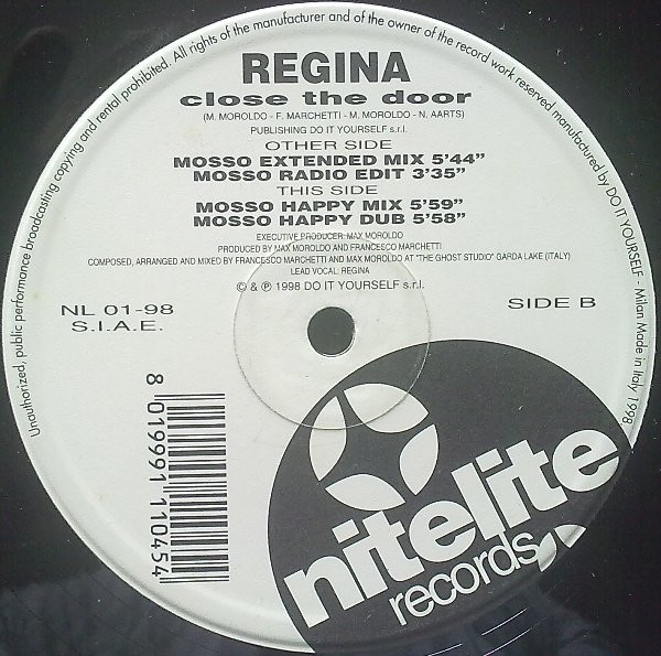 Regina - Close The Door | Nitelite Records (NL 01-98) - main Regina - Close The Door | Nitelite Records (NL 01-98) - main