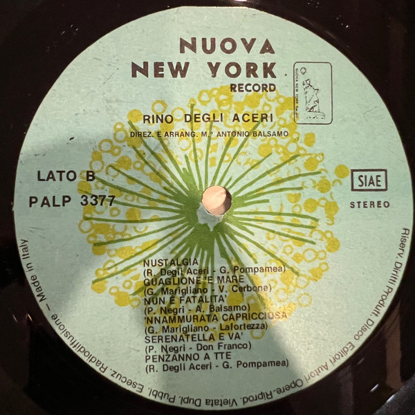 Rino Degli Aceri - Penzanno A 'Tte | Nuova New York Record (PALP 3377) - 4 Rino Degli Aceri - Penzanno A 'Tte | Nuova New York Record (PALP 3377) - 4