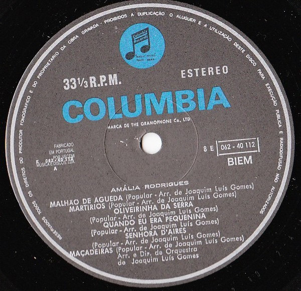 Amália Rodrigues - Amalia Canta Portugal 2 | Columbia (8E 062-40 112) - 3 Amália Rodrigues - Amalia Canta Portugal 2 | Columbia (8E 062-40 112) - 3