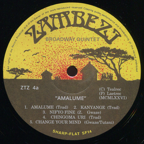 The Broadway Quintet - Amalume (Lekani Mowa) | Sharp-Flat Records (SF14) - 3 The Broadway Quintet - Amalume (Lekani Mowa) | Sharp-Flat Records (SF14) - 3