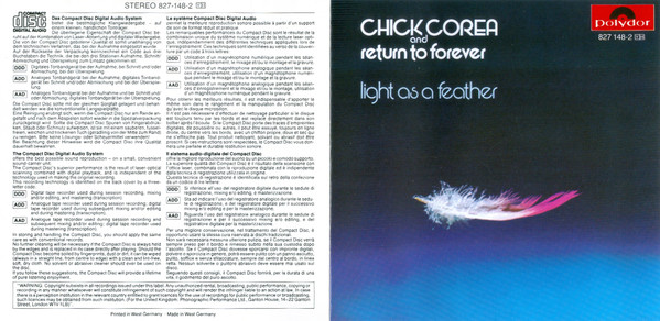Chick Corea And Return To Forever - Light As A Feather | Polydor (827-148-2) - 4 Chick Corea And Return To Forever - Light As A Feather | Polydor (827-148-2) - 4