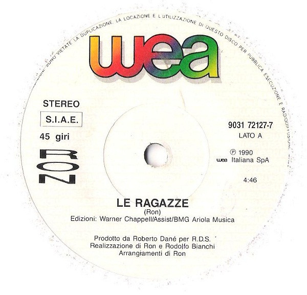Ron - Le Ragazze | WEA (9031 72127-7) - 3