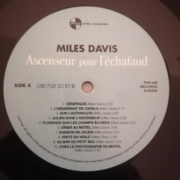 Miles Davis - Ascenseur Pour L'Échafaud | Pan Am Records (9152306) - 4