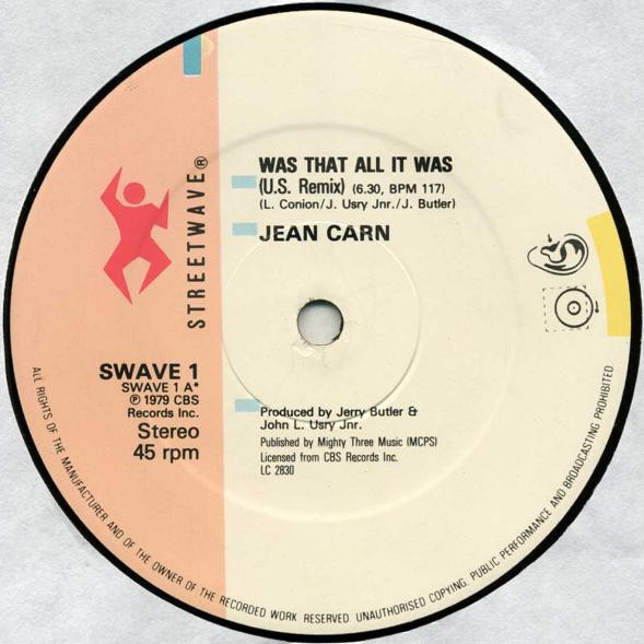 Jean Carn / Philadelphia International All Stars - Was That All It Was / Let's Clean Up The Ghetto | Streetwave (SWAVE 1) - 3