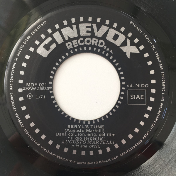 Augusto Martelli - Djamballà / Beryl's Tune (Colonna Sonora Originale Del Film) | Cinevox Record (MDF 021) - 4