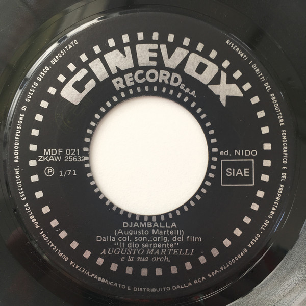 Augusto Martelli - Djamballà / Beryl's Tune (Colonna Sonora Originale Del Film) | Cinevox Record (MDF 021) - 3