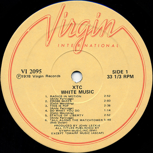 XTC - White Music | Virgin International (VI 2095) - 3