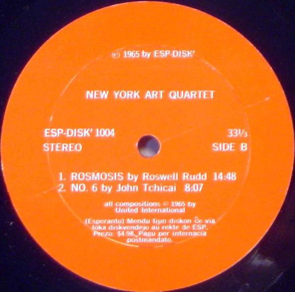 New York Art Quartet - New York Art Quartet | ESP-Disk' (1004) - 4