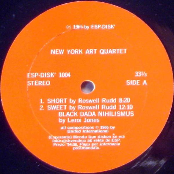 New York Art Quartet - New York Art Quartet | ESP-Disk' (1004) - 3