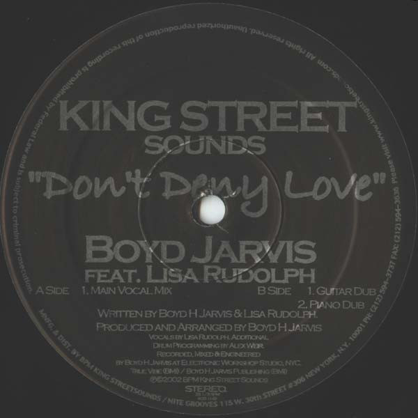 Boyd Jarvis Feat. Lisa Rudolph - Don't Deny Love | BPM King Street Sounds (KSS1149) - 3