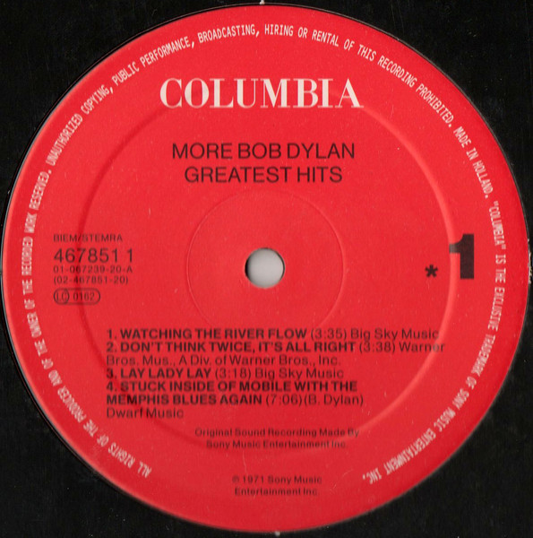 Bob Dylan - More Bob Dylan Greatest Hits | Columbia (467851 1) - 4 Bob Dylan - More Bob Dylan Greatest Hits | Columbia (467851 1) - 4