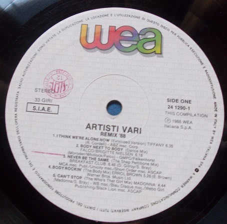 Various - Remix' 88 | WEA (241290-1) - 3 Various - Remix' 88 | WEA (241290-1) - 3