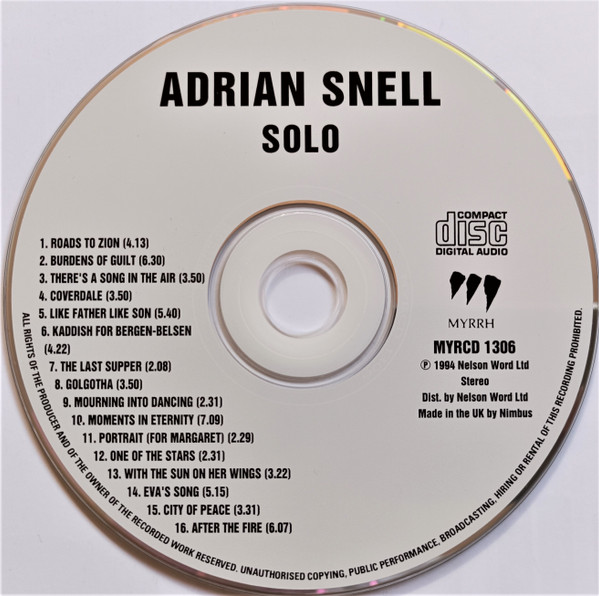 Adrian Snell - Solo | Myrrh (MYRCD 1306) - 2 Adrian Snell - Solo | Myrrh (MYRCD 1306) - 2