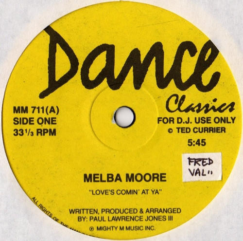 Melba Moore / Dayton - Love's Comin' At Ya / The Sound Of Music | Dance Classics (MM 711) - main