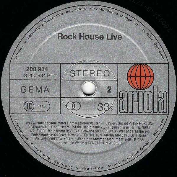 Various - Rock House Live | Ariola (200 934) - 4