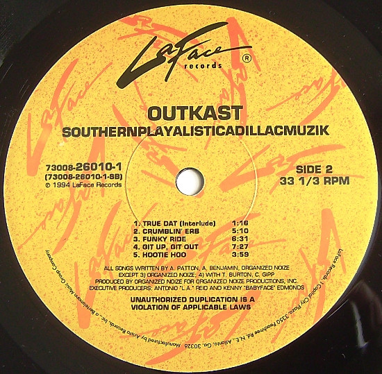 OutKast - Southernplayalisticadillacmuzik | LaFace Records (73008-26010-1) - 4 OutKast - Southernplayalisticadillacmuzik | LaFace Records (73008-26010-1) - 4