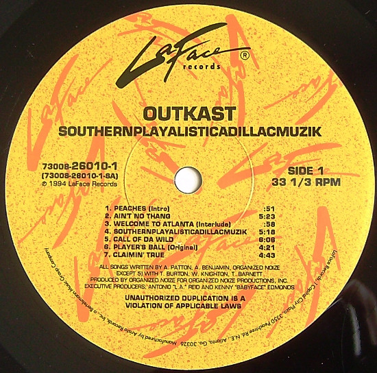 OutKast - Southernplayalisticadillacmuzik | LaFace Records (73008-26010-1) - 3 OutKast - Southernplayalisticadillacmuzik | LaFace Records (73008-26010-1) - 3