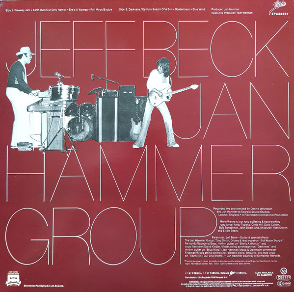 Jeff Beck With The Jan Hammer Group - Live | Epic (EPC 32297) - 2
