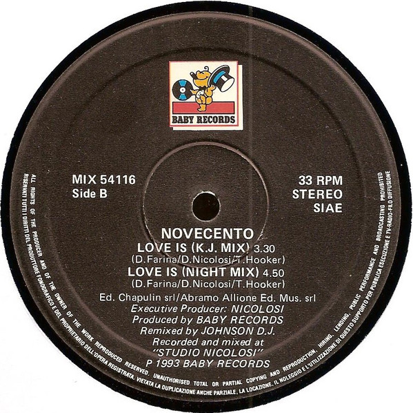 Novecento - Love Is (Remix) | Baby Records (MIX 54116) - 2