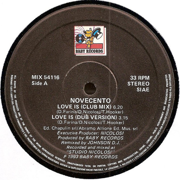 Novecento - Love Is (Remix) | Baby Records (MIX 54116) - main