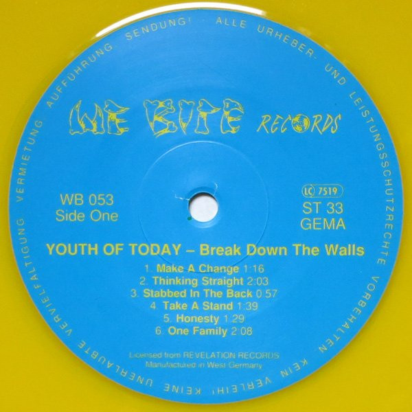 Youth Of Today - Break Down The Walls | We Bite Records (WB 053) - 4