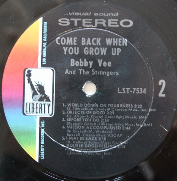 Bobby Vee with The Strangers - Come Back When You Grow Up [Vinyl] | Liberty (LST-7534) - 4