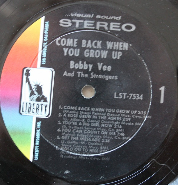 Bobby Vee with The Strangers - Come Back When You Grow Up [Vinyl] | Liberty (LST-7534) - 3