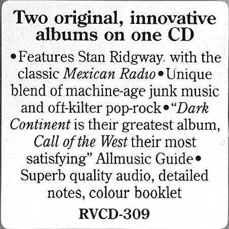 Wall Of Voodoo - Dark Continent / Call Of The West CD | Raven Records (RVCD-309) - 4 Wall Of Voodoo - Dark Continent / Call Of The West CD | Raven Records (RVCD-309) - 4