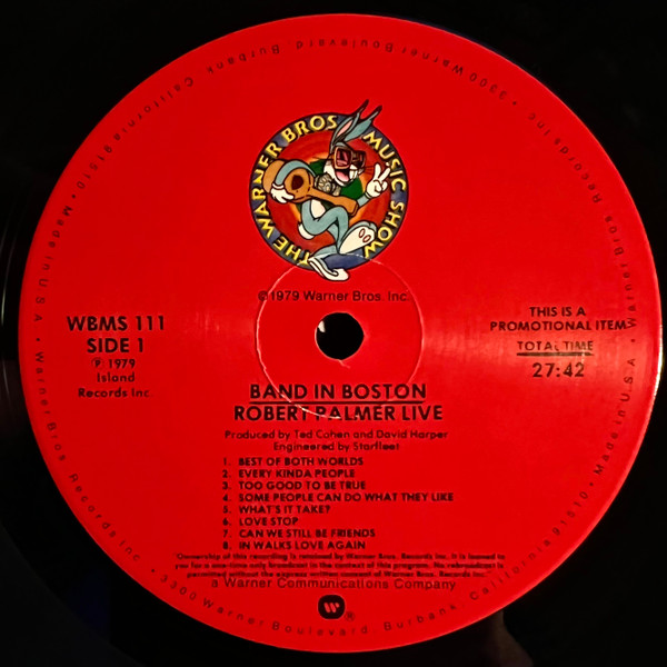 Robert Palmer - Band In Boston | Warner Bros. Records (WBMS 111) - 2 Robert Palmer - Band In Boston | Warner Bros. Records (WBMS 111) - 2